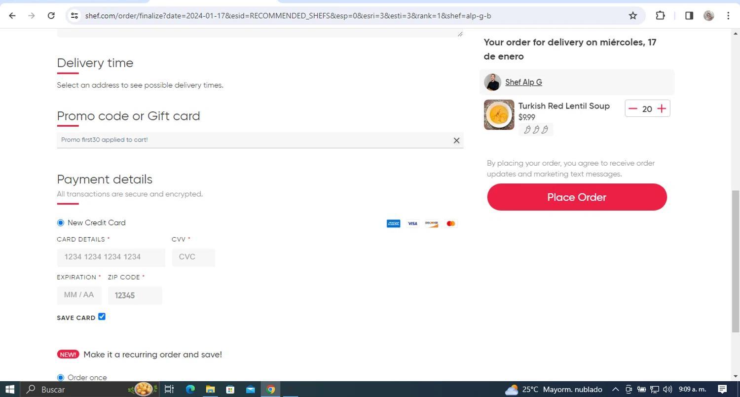 How to apply Shef coupon code